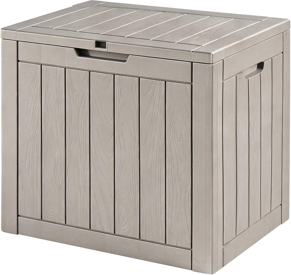 30 Gallon Outdoor Storage Box, Waterproof Resin Deck Box with Side Handles, L...