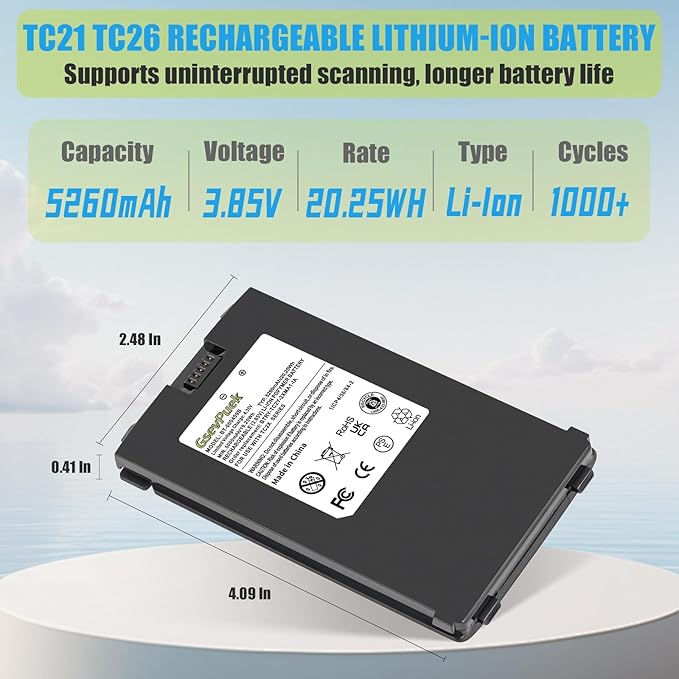 GsevPuek 5260mAh TC26 Replacement Battery,