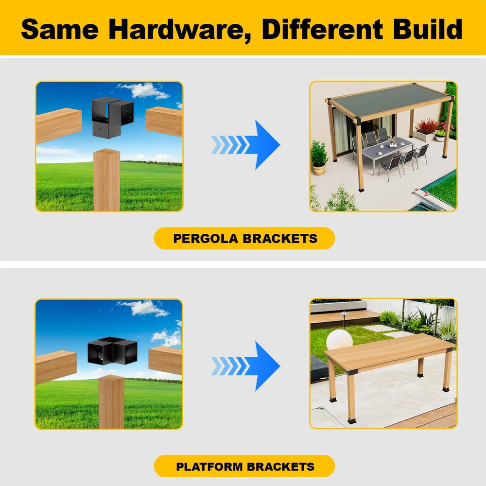 8PCS 4x4 Post Bracket, 4x4 Brackets for pergola kit, Deer Stand, Outdoor Plat...