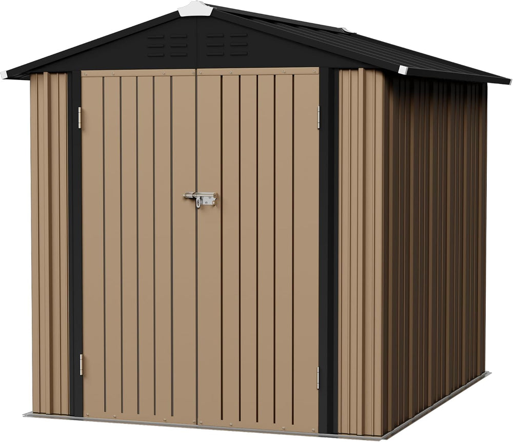 Flamaker 6x8 FT Storage Shed Waterproof Metal Garden Shed with Lockable Door ...