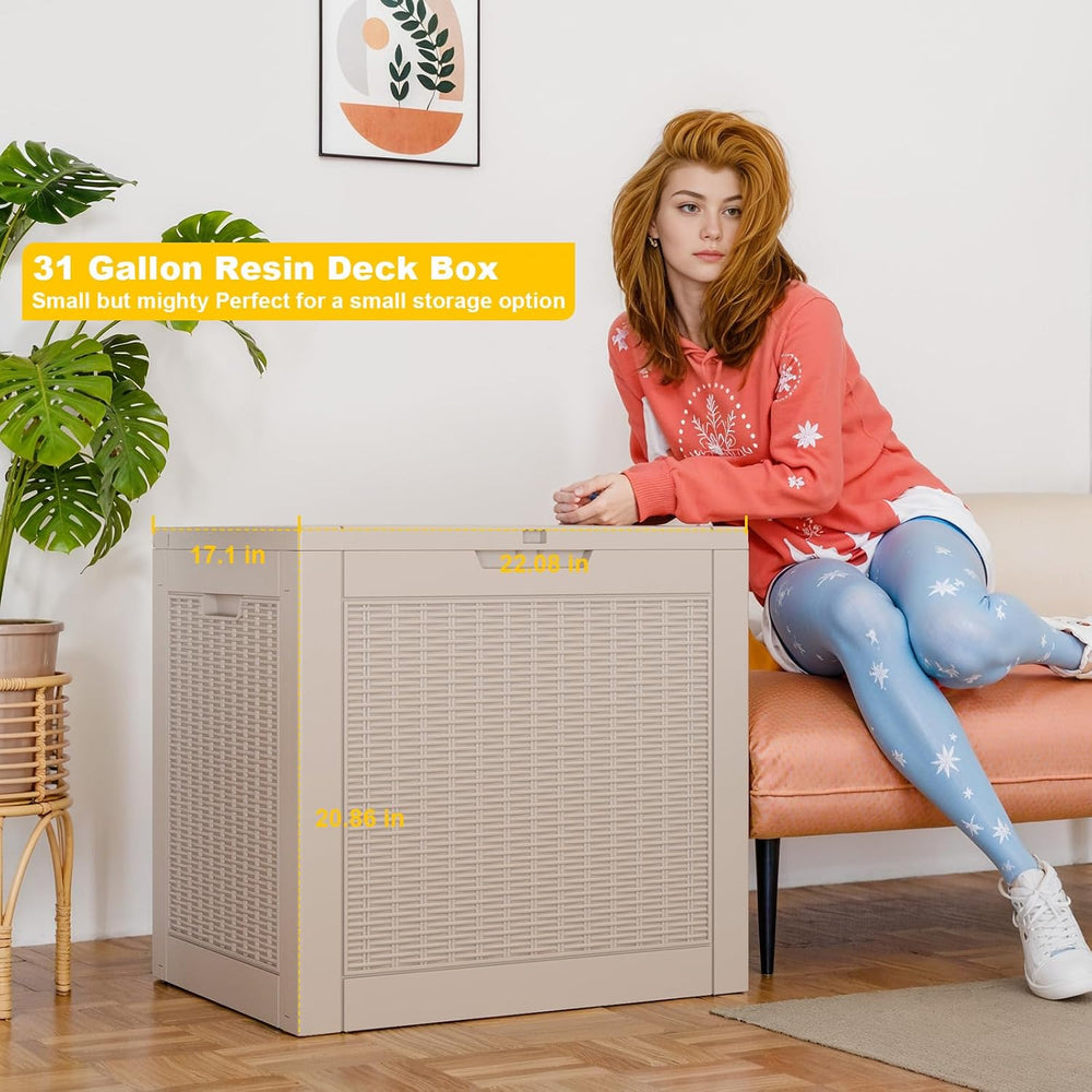 DRATO 31 Gallon Deck Box, Outdoor Storage Box for Patio Cushion, Garden Tools...