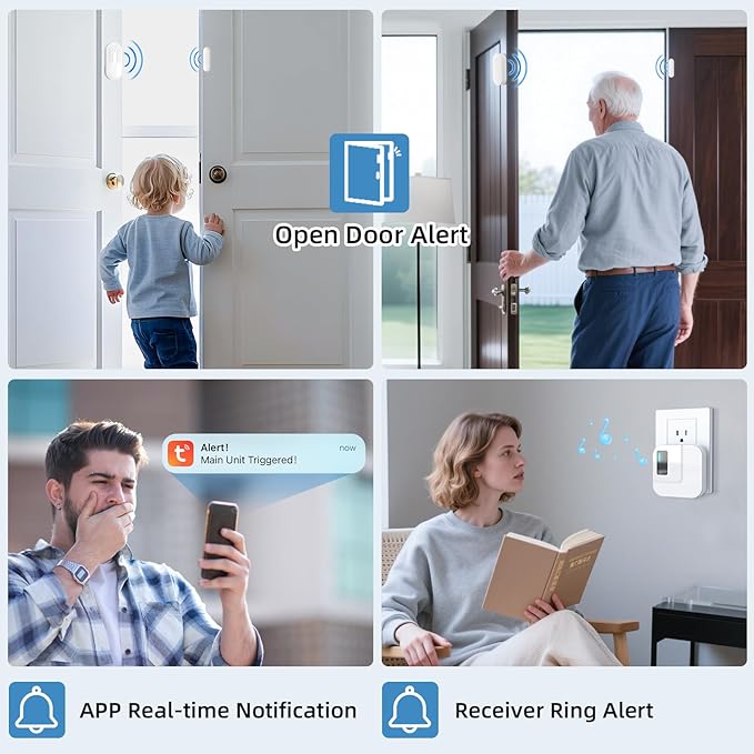 Door Chime, Sanjie WiFi Door Sensor Open Chime When Entering