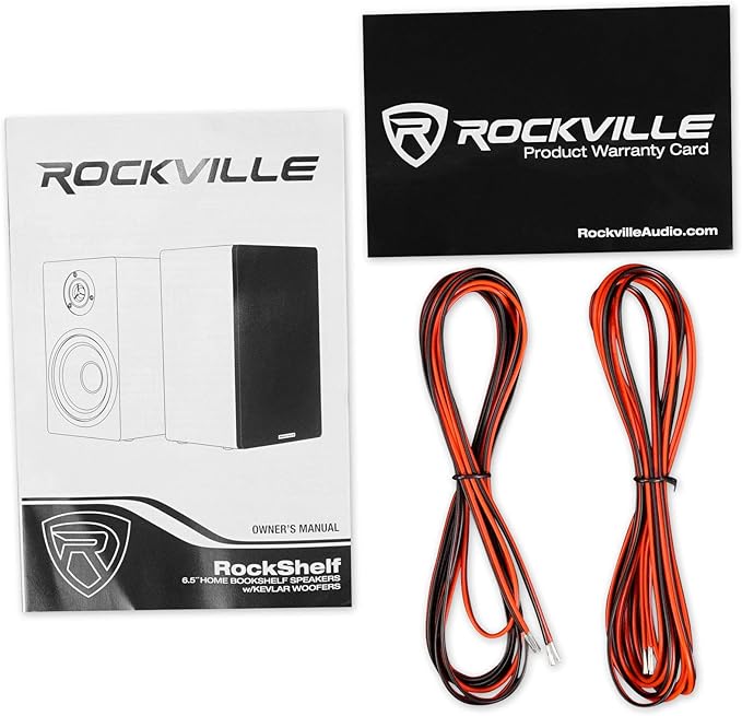 Rockville 2 RockShelf 68W 400w White 6.5" Home Theater Bookshelf Speaker...