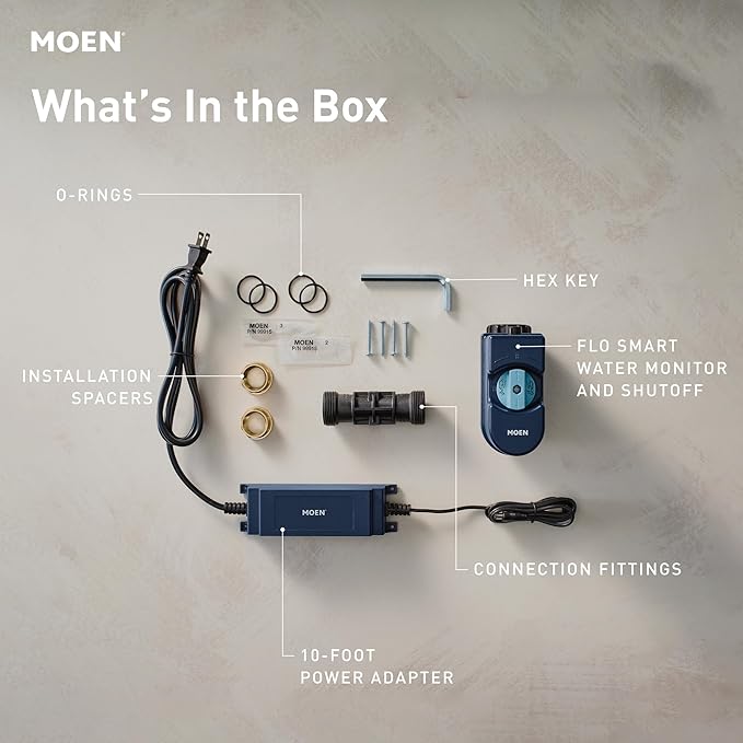 Moen Flo Smart Water Monitor and Automatic Shutoff Sensor, Wi-Fi Connected