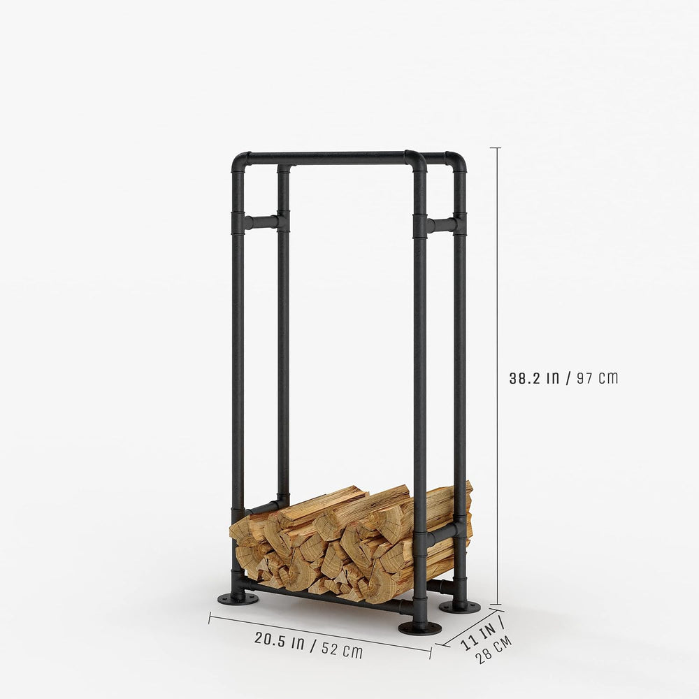pamo Firewood Rack Vertical Indoor Outdoor – Heavy Duty, 21" x 38"