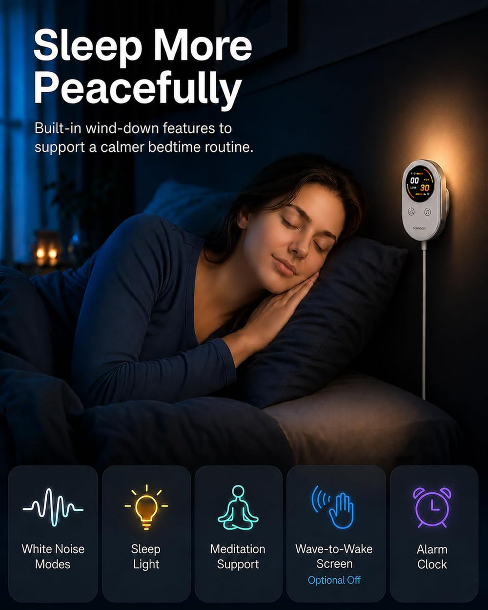 Contactless Smart Sleep Tracker, Non-Wearable Sleep Monitor Device