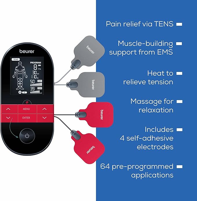 Beurer EM59 Digital 3-in-1 TENS Unit, EMS & Heat Therapy