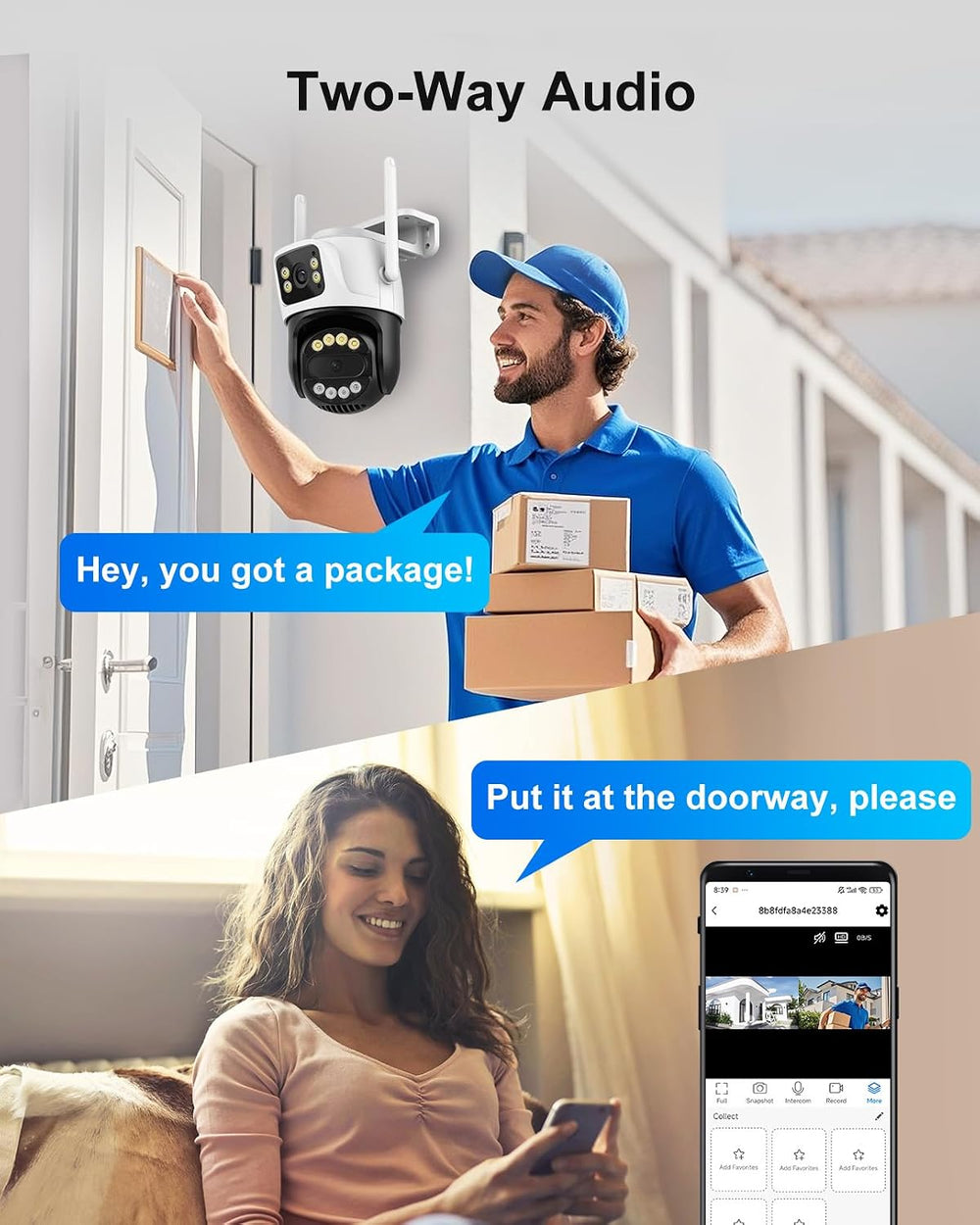 6MP Dual Lens 2.4GHz WiFi Security Camera Outdoor PTZ