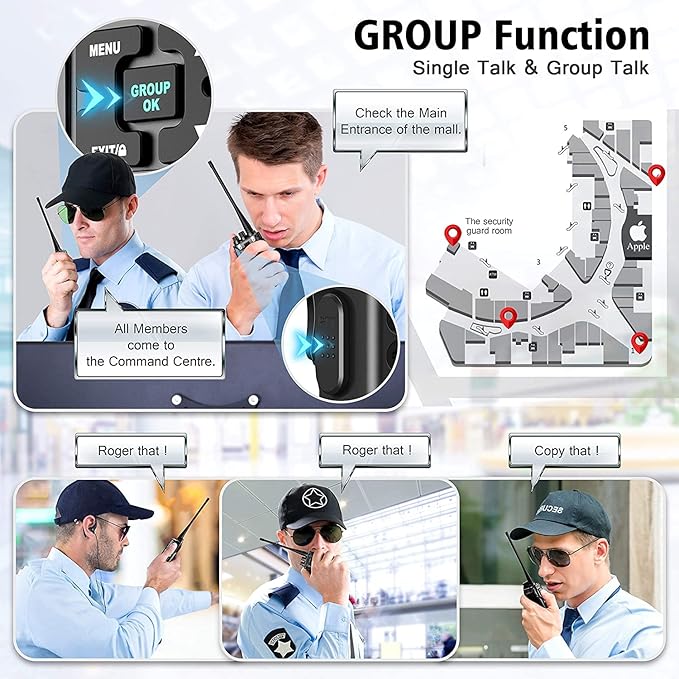 SAMCOM Two Way Radio with Shoulder Speaker Mic, 5W High Power 2 Way Radios Lo...