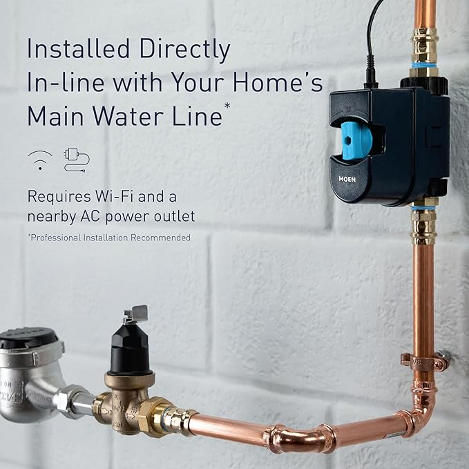 Moen Flo Smart Water Monitor and Automatic Shutoff Sensor, Wi-Fi Connected