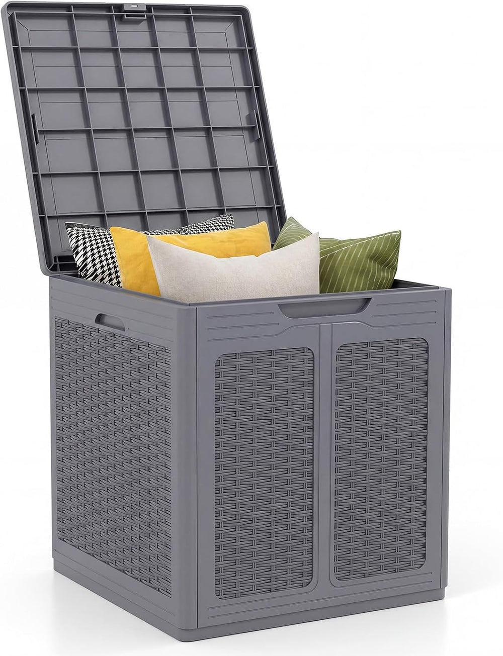 Tangkula 39 Gallon Outdoor Storage Box with Lockable Lid