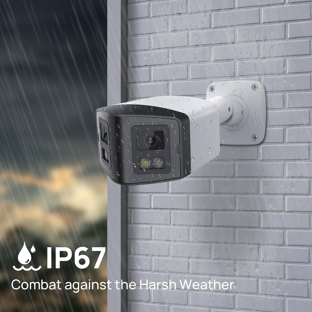 PANOEAGLE 4MP Dual Lens PoE IP Security Camera with 180° Panoramic Angle