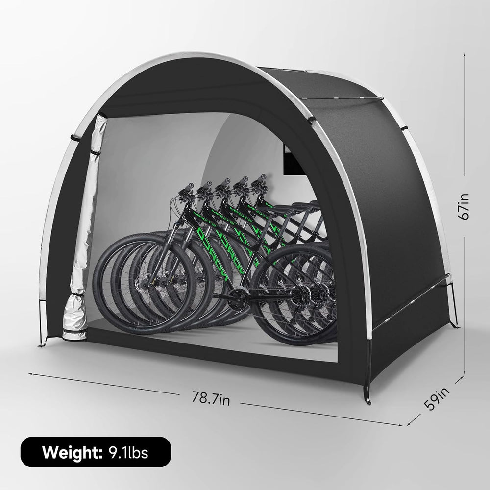 Bike Storage Tent, PU5000 Waterproof Outdoor Shed for 4 Bikes