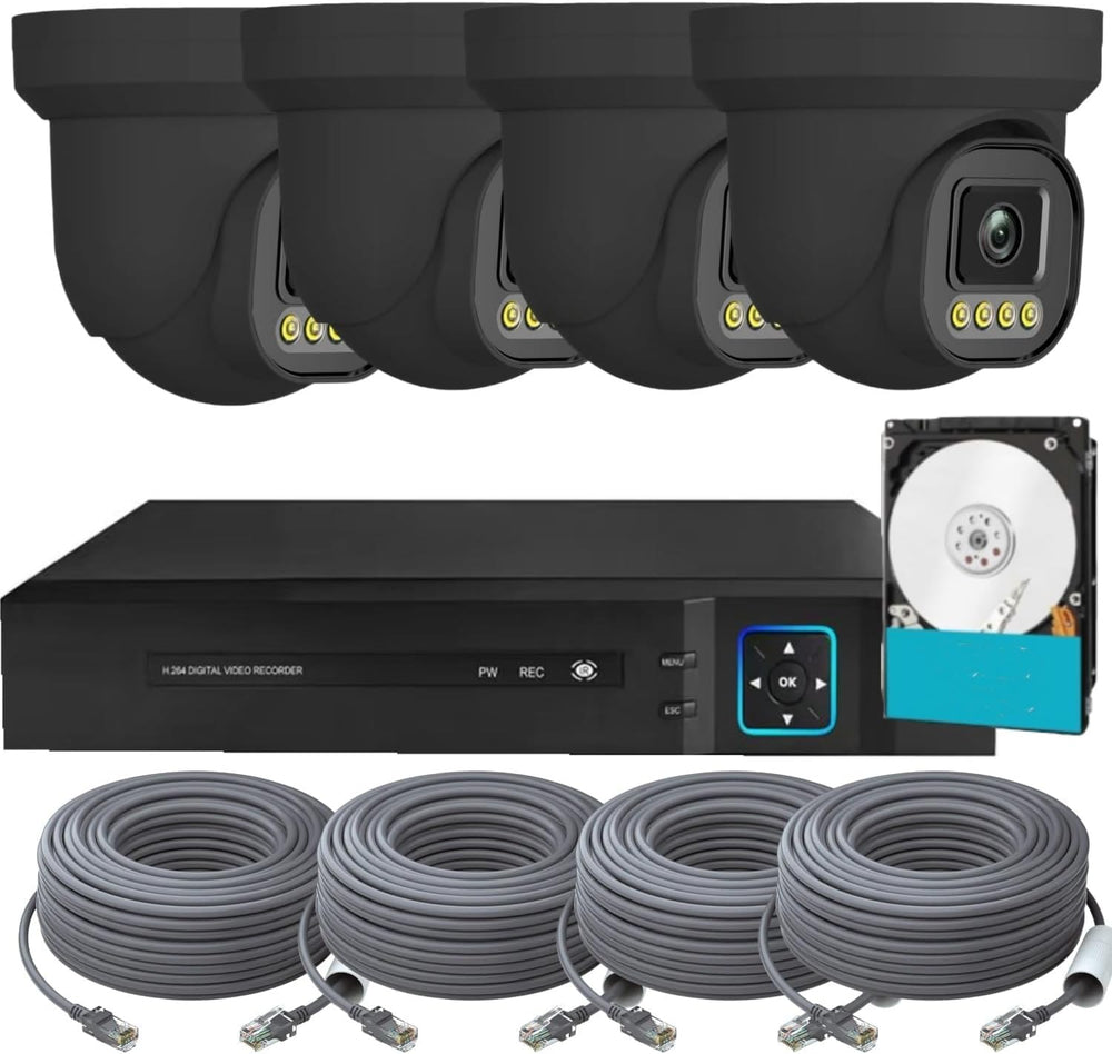 4K NVR PoE Security Camera System Wired Surveillance NVR Kits, (4pcs)