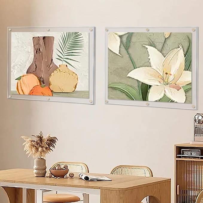 Kalami 3Pack 16x20 Clear Acrylic Wall Mount Picture Frame Self Adhesive