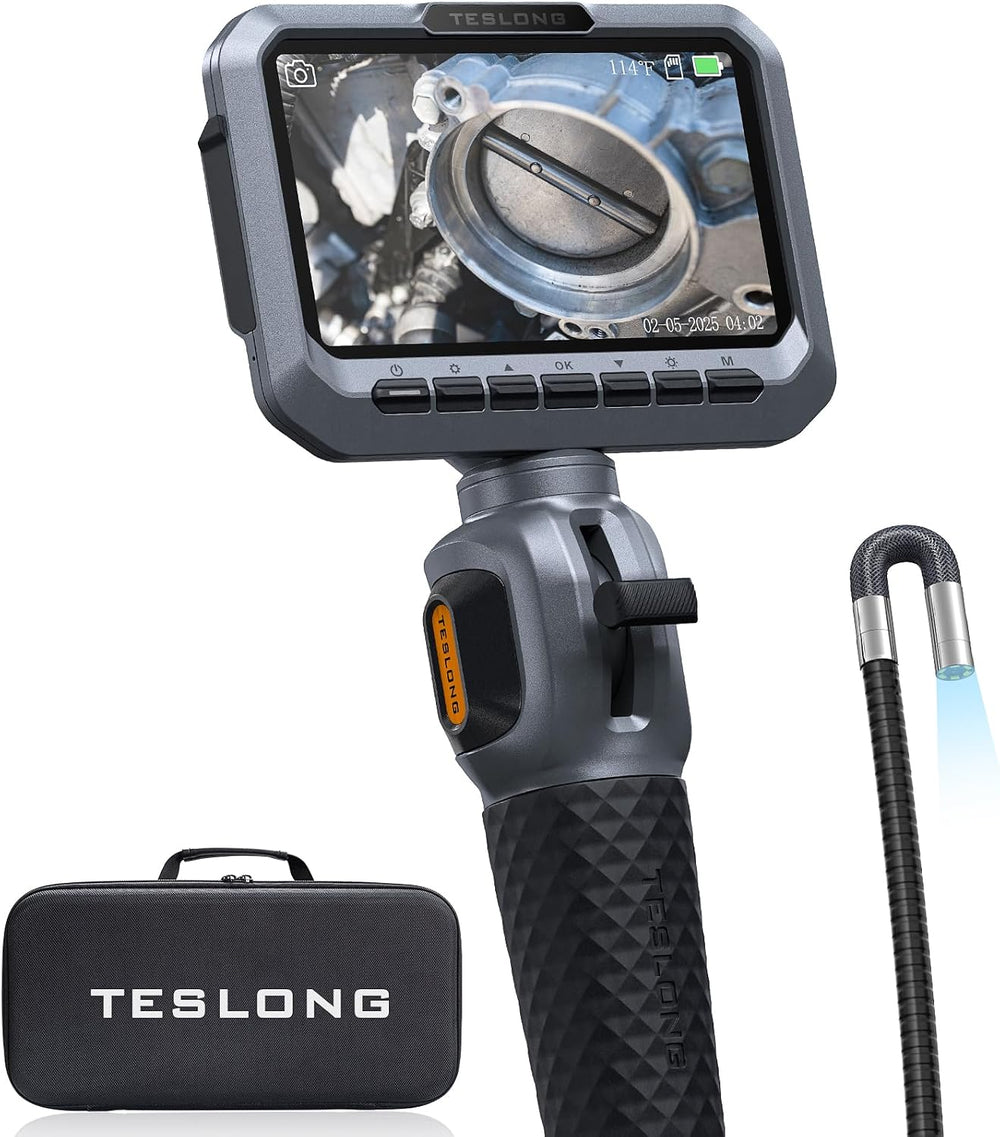 Teslong Two-Way Articulating Borescope, 5.5mm Slim Probe, 5.0'' Indus...