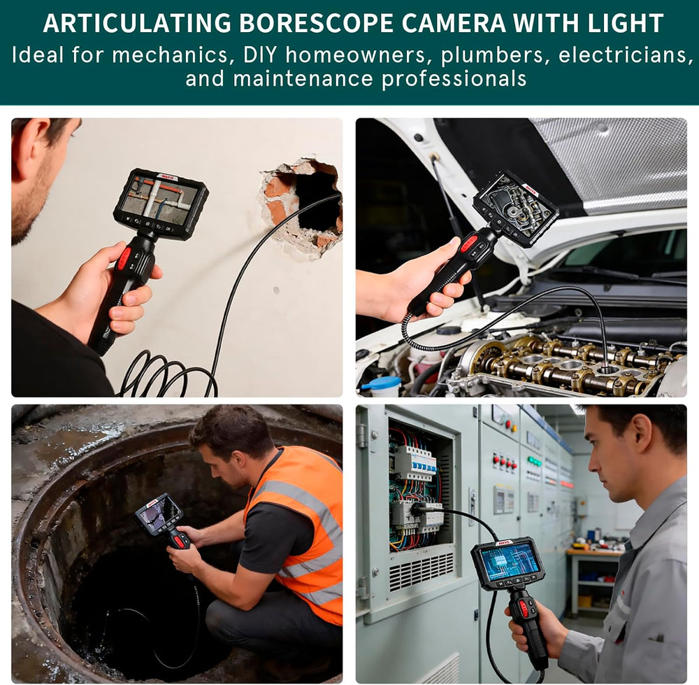 0.24 in Ultra Mini Two-Way Articulating Borescope Camera with Light