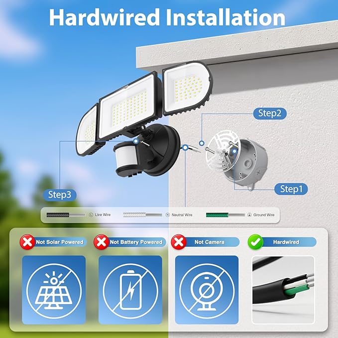 150W Motion Sensor Lights Outdoor (2 Pack)