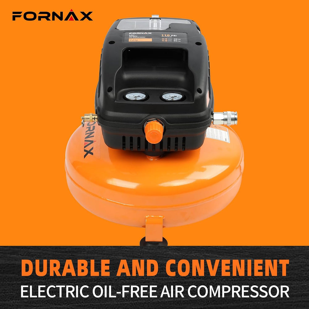 FORNAX Pancake Air Compressor, 3 Gallon, 110 PSI Portable Air Compressor, Oil...