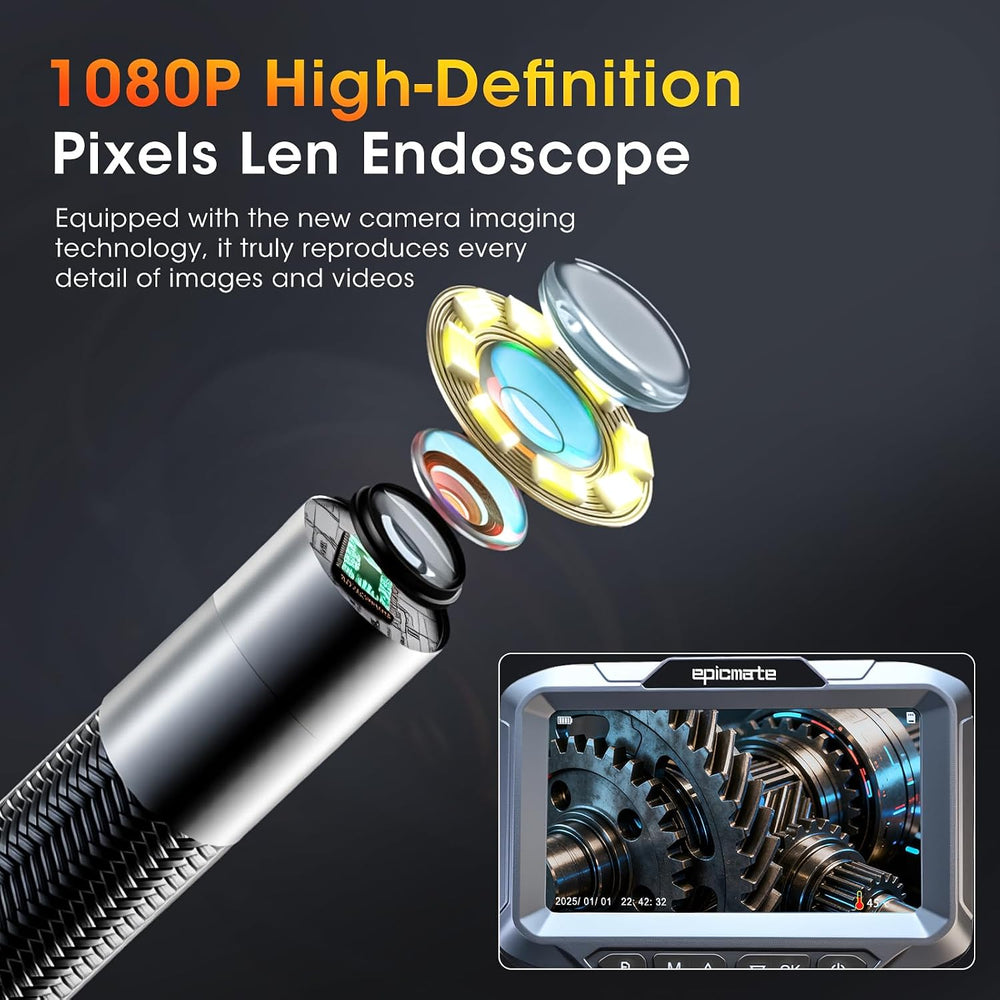 Articulating Borescope Camera with Light for Automotive & Engine Inspection