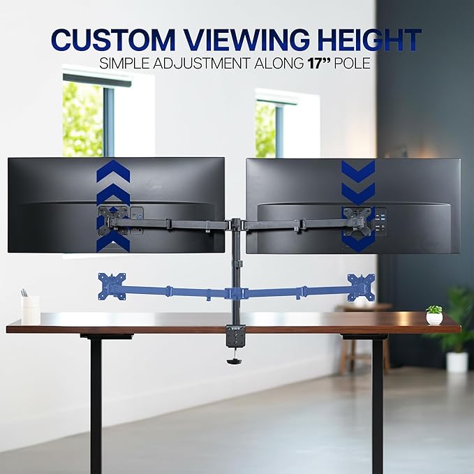 VIVO Dual Ultrawide Monitor Desk Mount, Heavy Duty Fully Adjustable Steel Stand