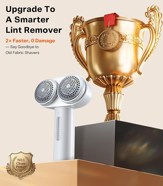 TORRAS Dual-Head Fabric Shaver, Longest Durability & 50ml Large Capacity
