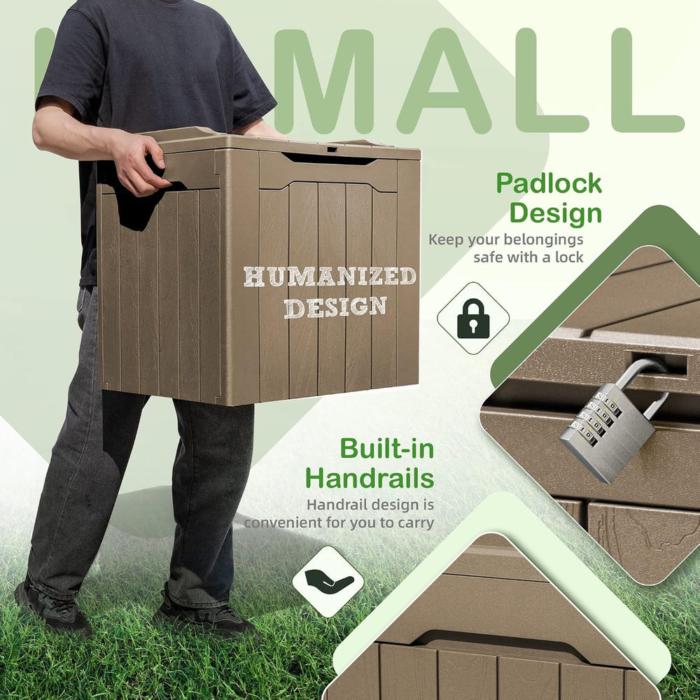 Homall 31 Gallon Resin Deck Box Waterproof Outdoor Storage Lockable Indoor Ou...