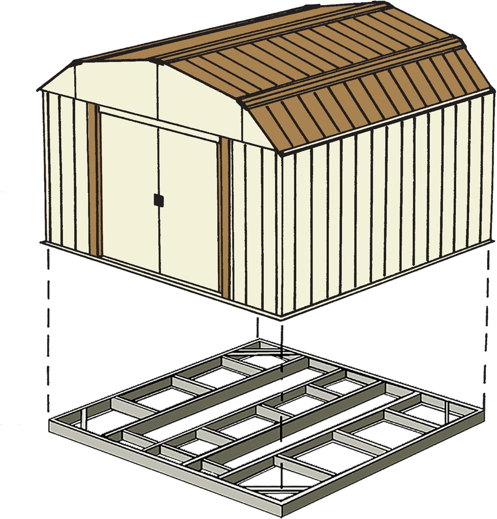 Arrow FDN109 Storage Shed with Floor Base Kit for 8'x8', 10'x8