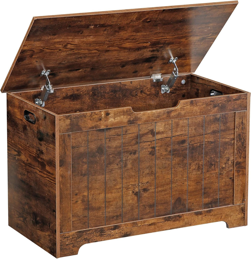 LEMY Storage Chest Bench, Wooden Trunk Box with 2 Safety Hinges, Modern Organ...