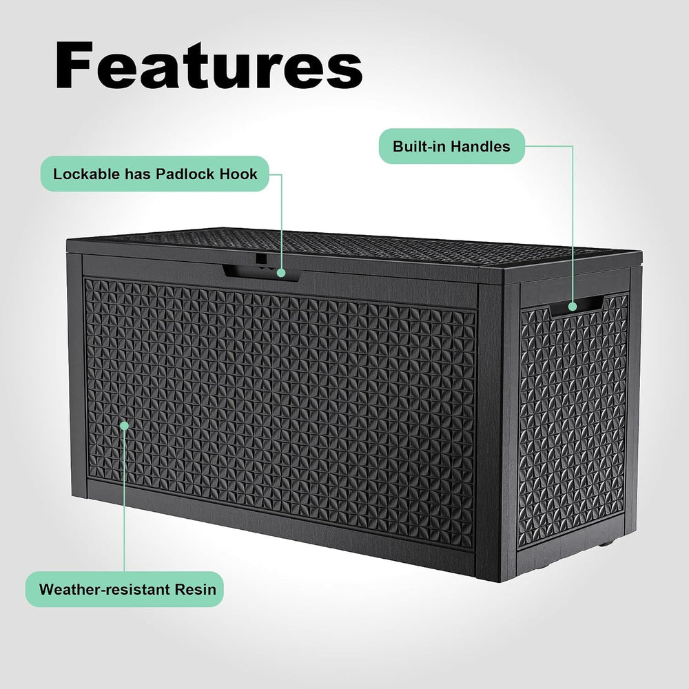 ROJIK Outdoor Storage Housing Deck Box - Waterproof Patio Furniture, Garden T...