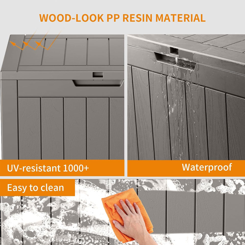 ROJIK Outdoor Storage Housing Deck Box - Waterproof Patio Furniture, Garden T...