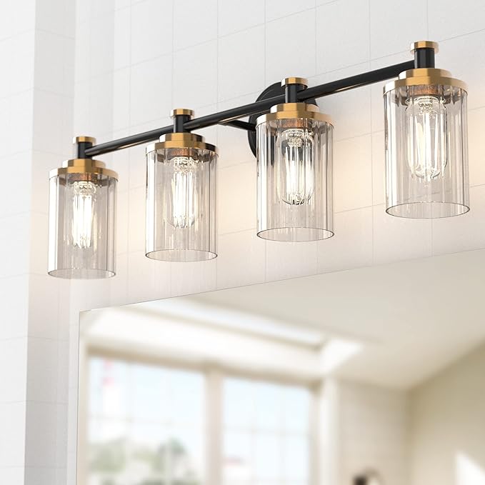 PHIXART Bathroom Lighting Fixtures Black and Gold Bathroom Vanity Light