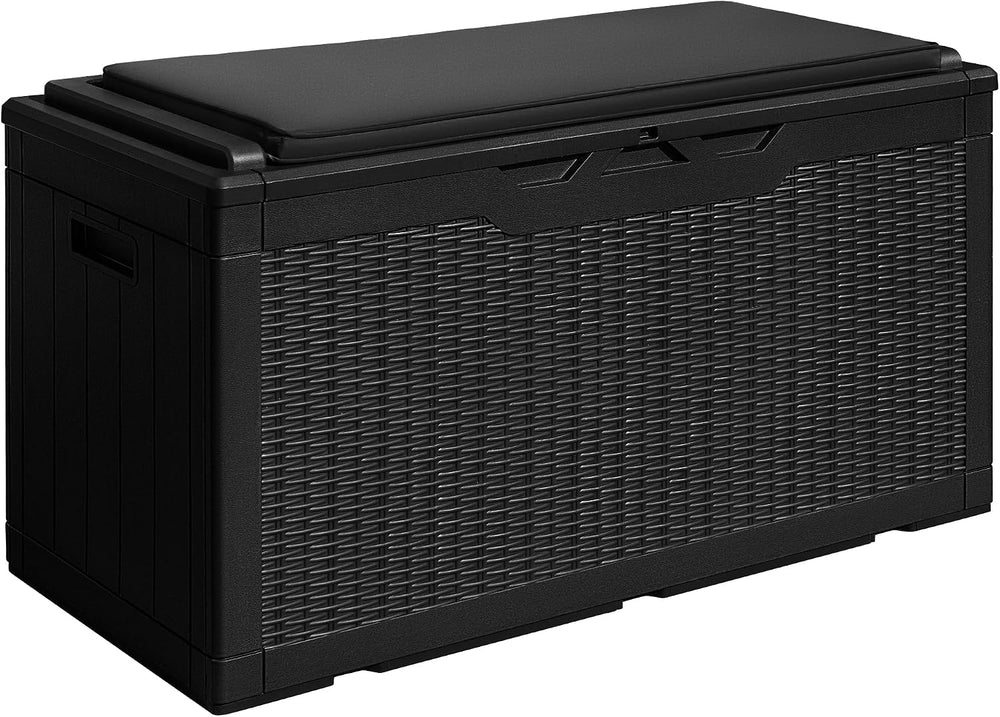 Devoko 100 Gallon Resin Waterproof Outdoor Storage Box with Cushion