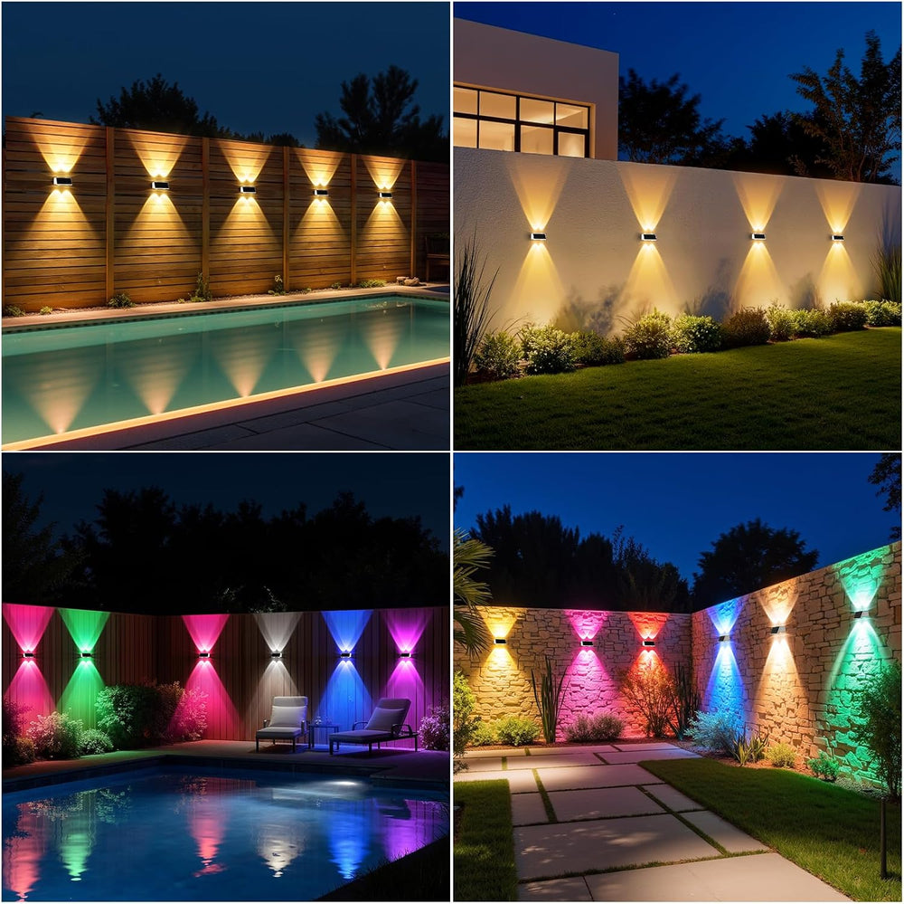 NIORSUN Solar Fence Lights,24 Pack Wall Lights Waterproof,Led Outdoor Lights ...
