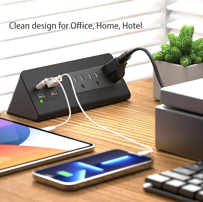 Nightstand Edge Mount Power Strip (2-Pack)