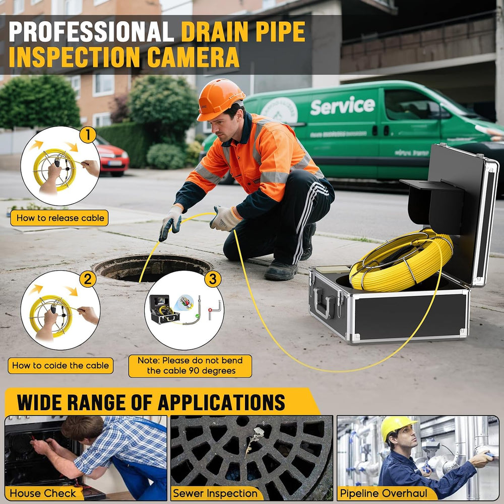 ANYSUN Sewer Camera, Pipe Inspection Cam for Sewer, Drain, Duct, Plumbing