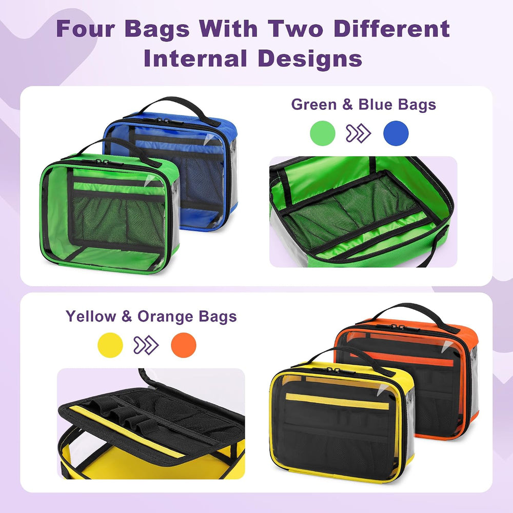 Trunab 4 Pcs First Aid Pouch Set,Color-Coded Medical Bag for Emergency Kits