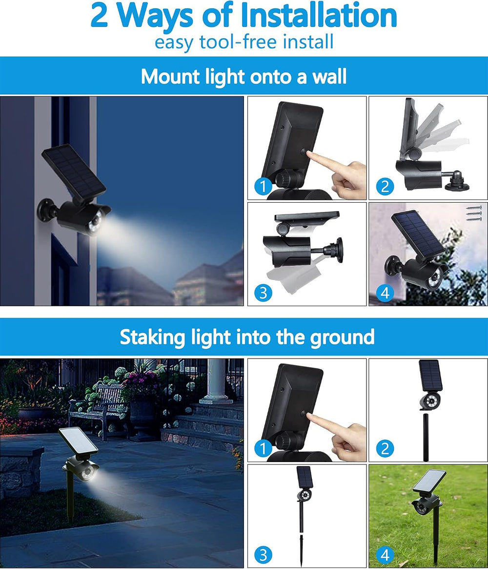 Maksone Solar Lights Motion Sensor Security Light METAL Finishing, Fake Camer...