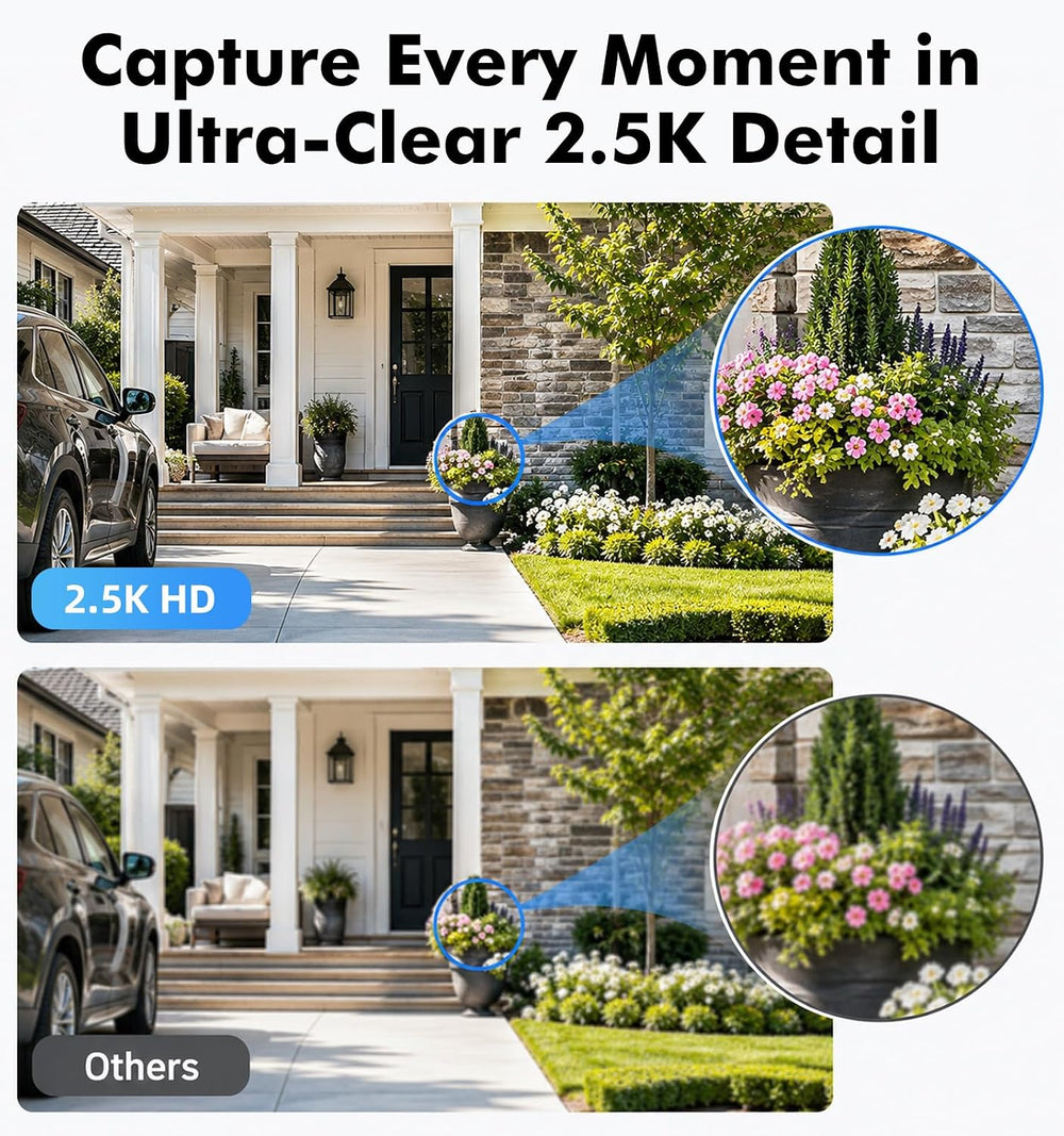 2.5K Outdoor WiFi Security Camera, Plug-in, 360° PTZ Auto Tracking