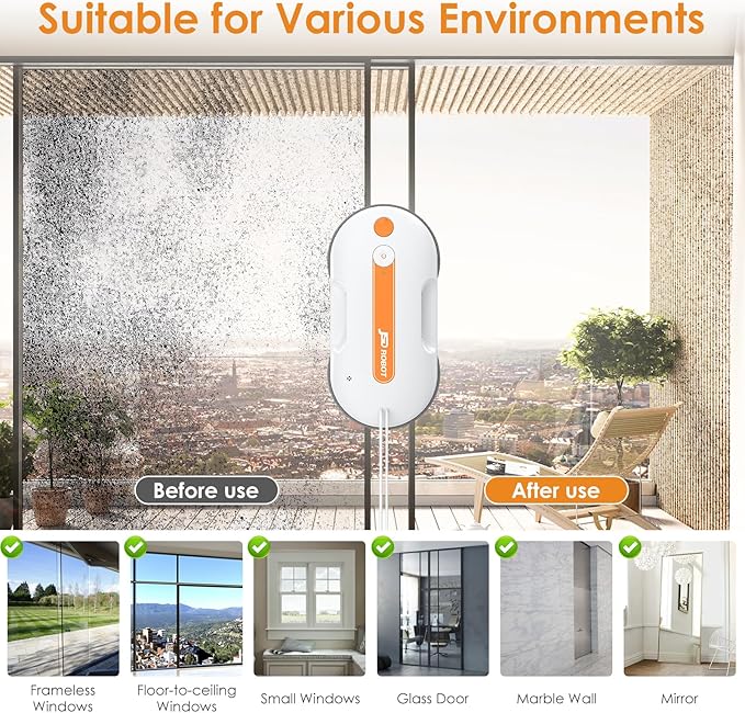 JSDROBOT Lite Window Cleaning Robot, 5300Pa Window Cleaner Robot