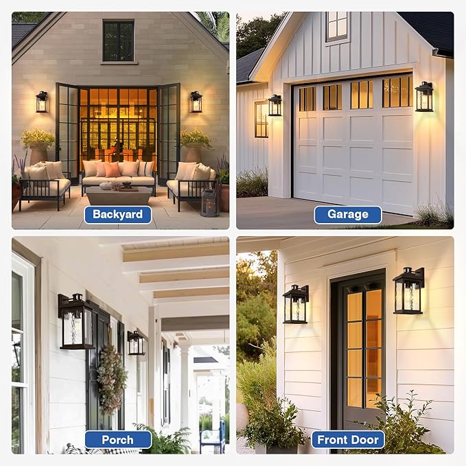 VIANIS Large Adjustable-Sensitivity Motion Sensor Outdoor Lights, Oil-Rubbed