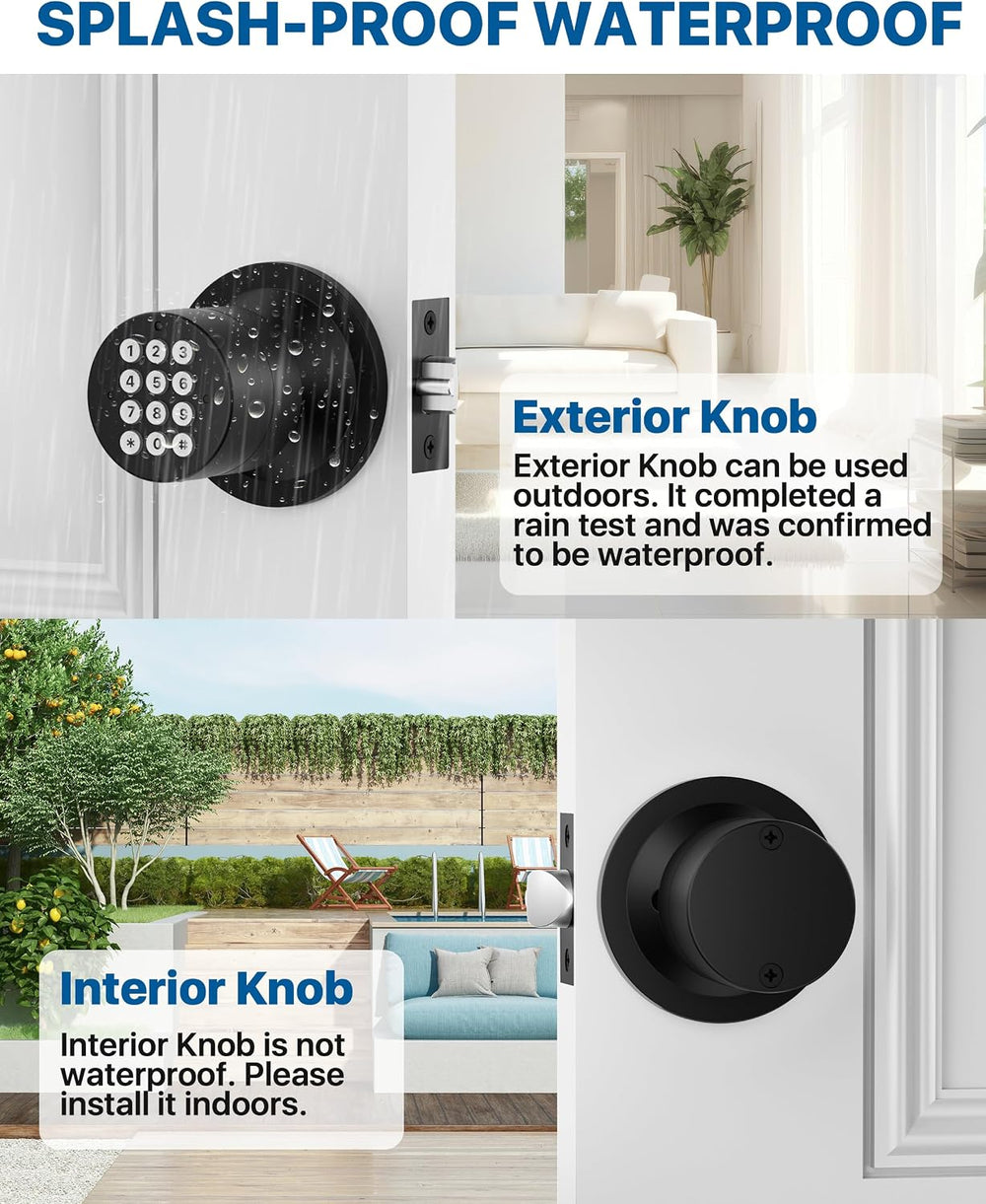 HIDALIFE Door Knob with Keypad, Door Knob with Lock, Keyless Entry Door Lock ...