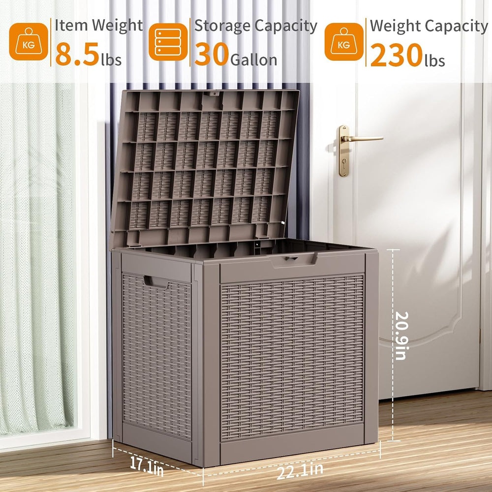 ROJIK Outdoor Storage Housing Deck Box - Waterproof Patio Furniture, Garden T...