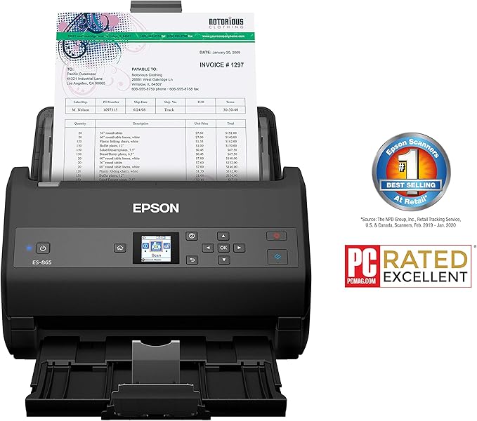 Epson Workforce ES-865 High Speed Color Duplex Document Scanner