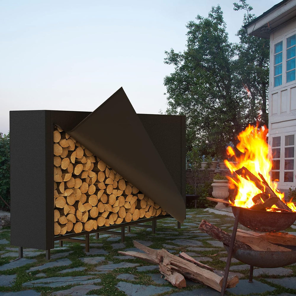 CADUKE Firewood Rack Outdoor with Cover 5.3ft Firewood Log Rack for Fireplace...