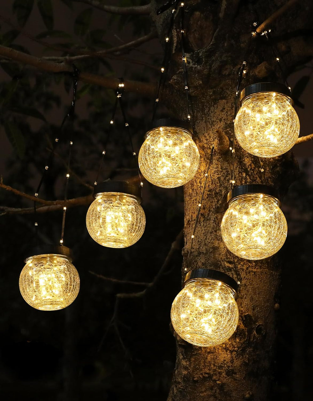 Solar Lanterns Solar Lights Outdoor Waterproof 6-Pack, Solar Powered Hanging ...