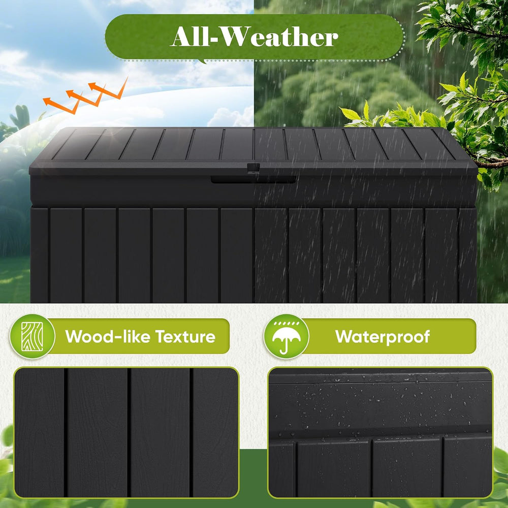 Flamaker Outdoor Storage Box 80 Gallon Resin Waterproof Deck Box
