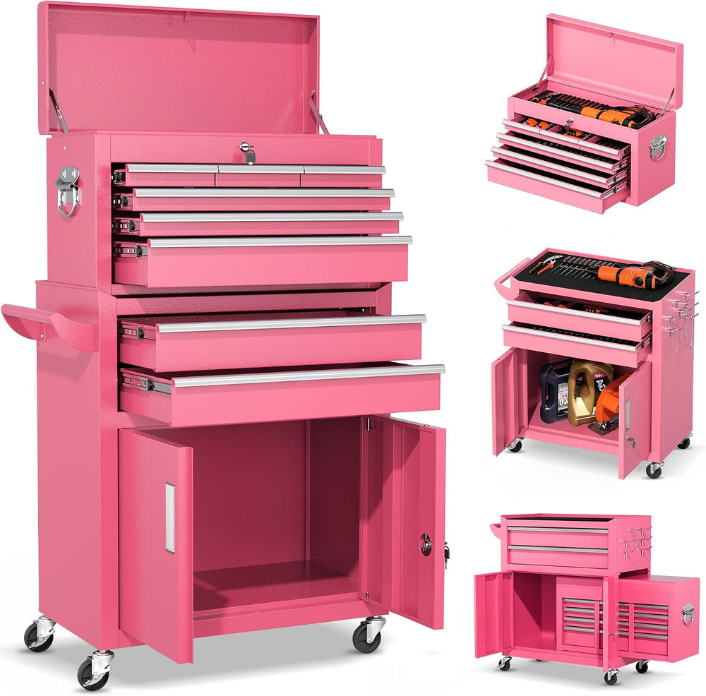 INTERGREAT Tool Chest, Tool Cabinet with 8 Drawers, Detachable Organized Tool...
