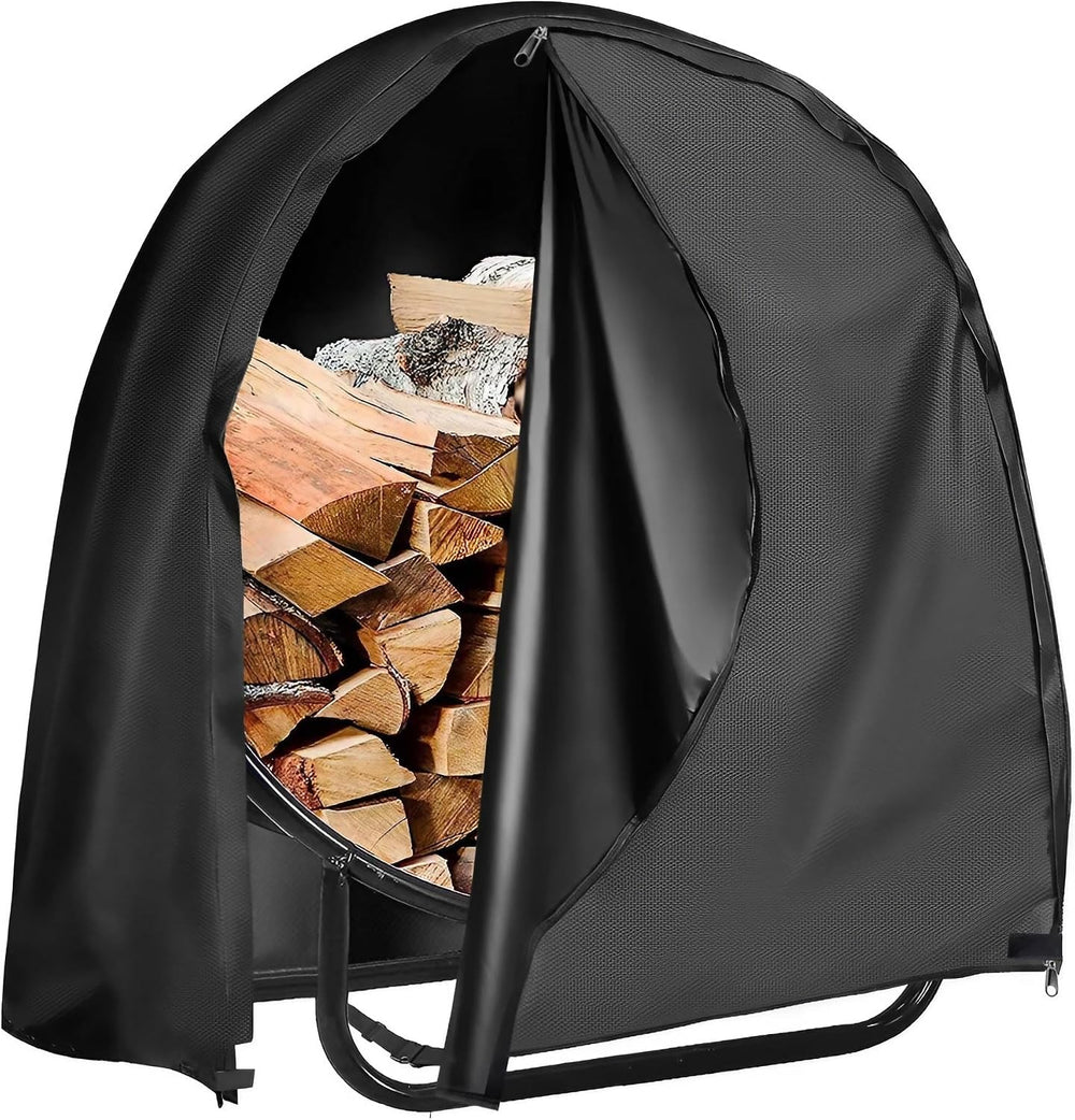 IC ICLOVER 48 Inch Firewood Log Hoop Cover, Waterproof Round Log Rack Cover