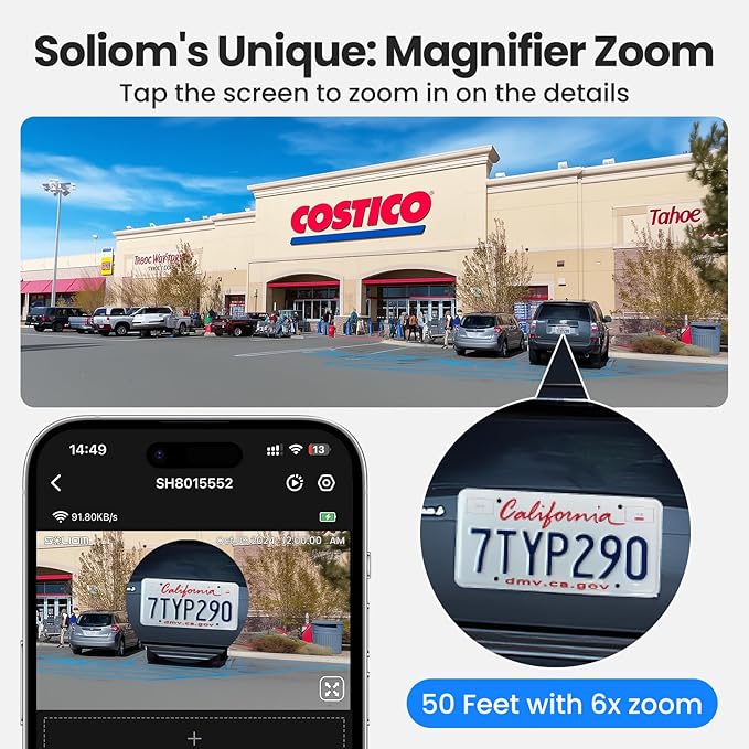 SOLIOM- True 8MP HD Security Cameras Outdoor Wireless, Add-On Camera, Solar